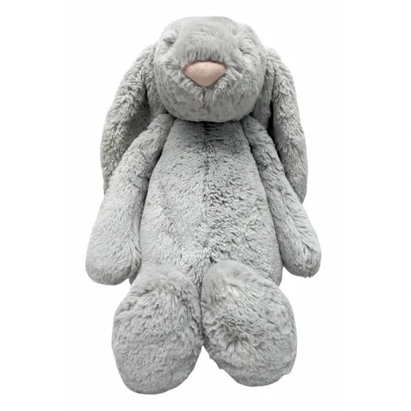 Jellycat London Gray Bashful Bunny Rabbit Medium 12" Floppy Ears Plush Lovey - Picture 4 of 15